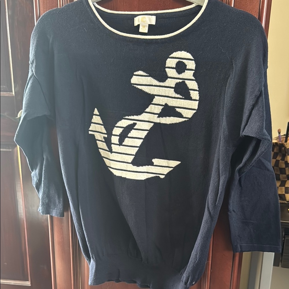 Nautical Navy Sweater with Anchor Design Charming Charlie
